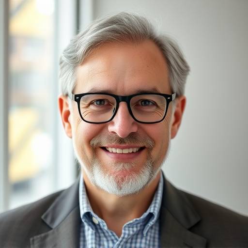 Portrait de Klaus Richter, professeur d'allemand, portant des lunettes et souriant.